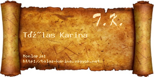 Tálas Karina névjegykártya